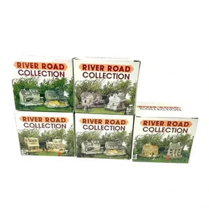 Lot of 5 VTG River Road Collection Ceramic Cottages Houses 90's Gordon Design 4"